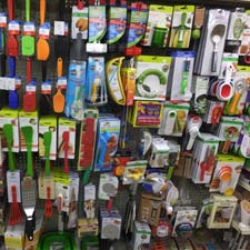 Shelf with kitchen accessories